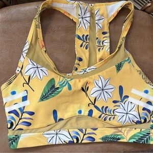 Floral Yellow Sports Bra